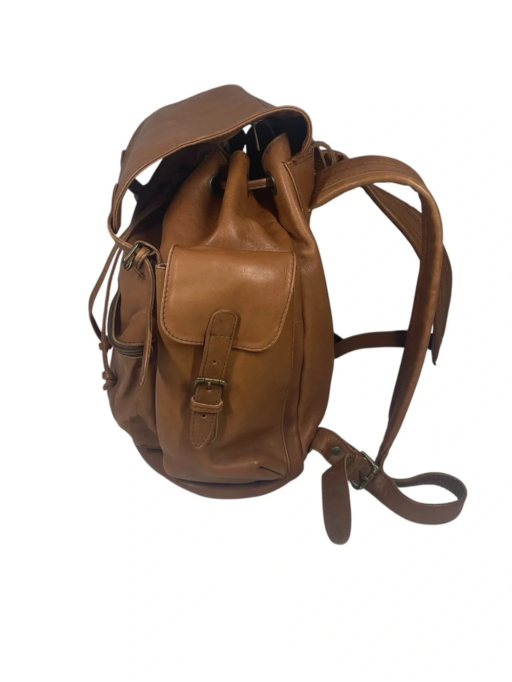 Ellington Vintage Leather Rucksack Backpack Travel Tote Large Bag British Tan